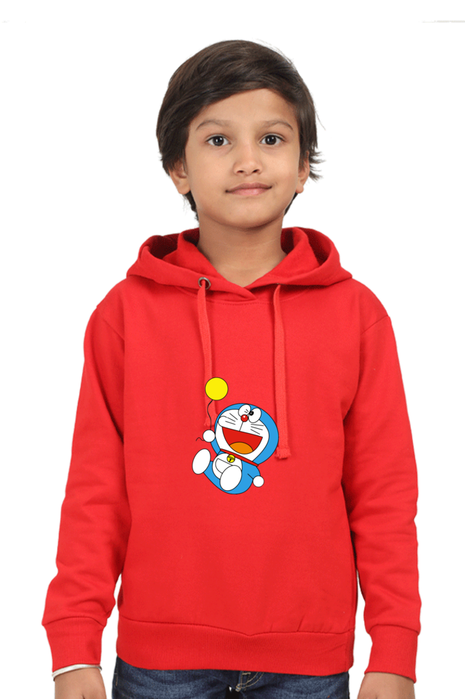 Peaceloom Boys' Doraemon Cartoon Hoodie – Black Casual Sweatshirt for Kids