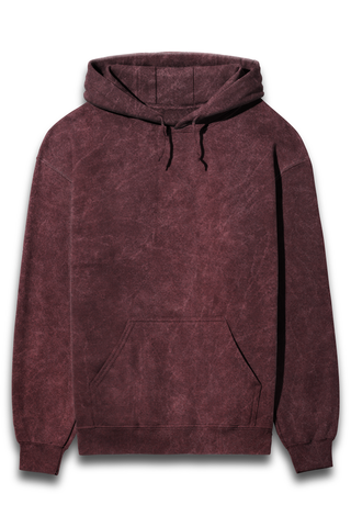 Peaceloom Unisex Acid Wash Hooded Sweatshirt – Vintage Maroon