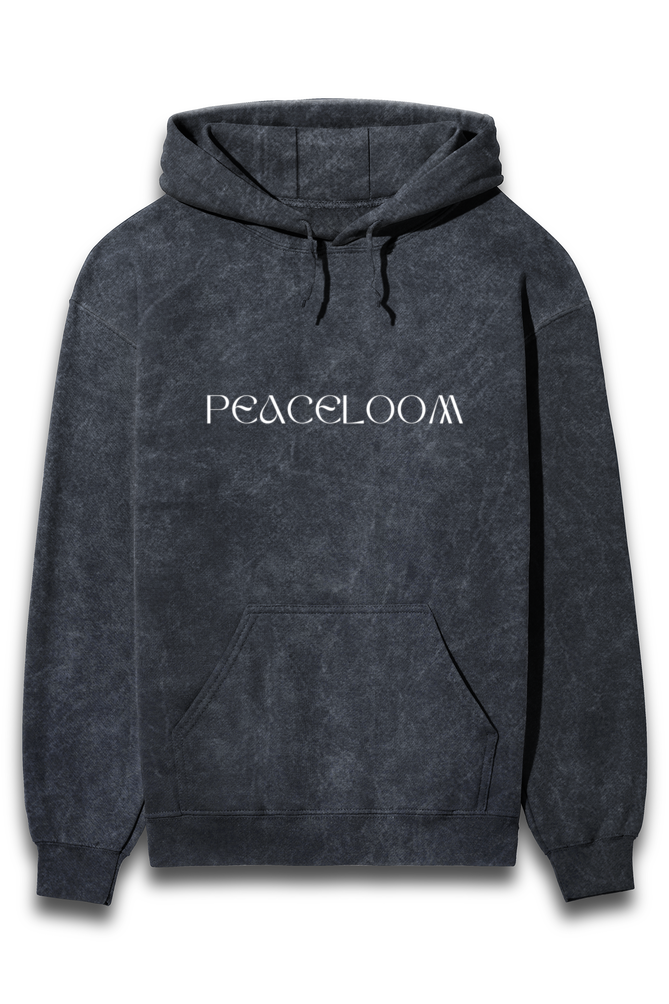 Peaceloom Unisex Acid Wash Hoodie – Vintage Style Hooded Sweatshirt with Front Pocket