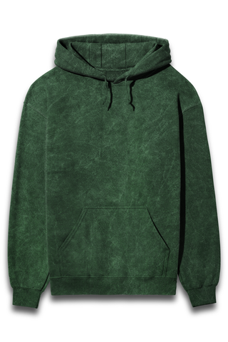 Peaceloom Unisex Acid Wash Hooded Sweatshirt – Vintage Bottle Green