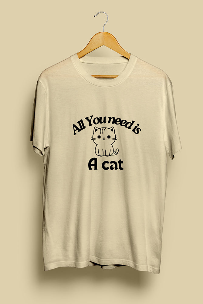 Cute Cat "All You Need is a Cat" Graphic T-Shirt - Peaceloom