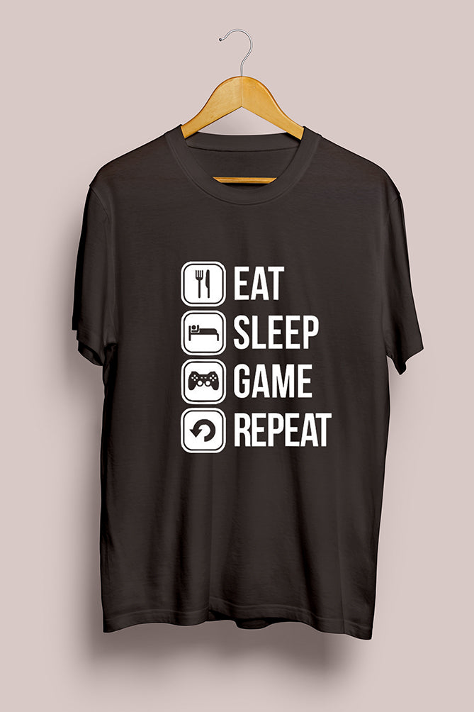 Eat Sleep Game Repeat T-Shirt - Peaceloom