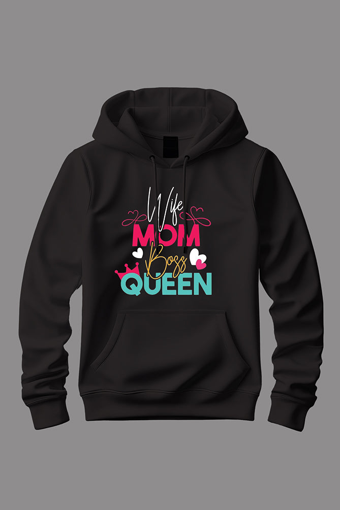 Wife Mom Boss Queen Unisex Hoodie - Peaceloom