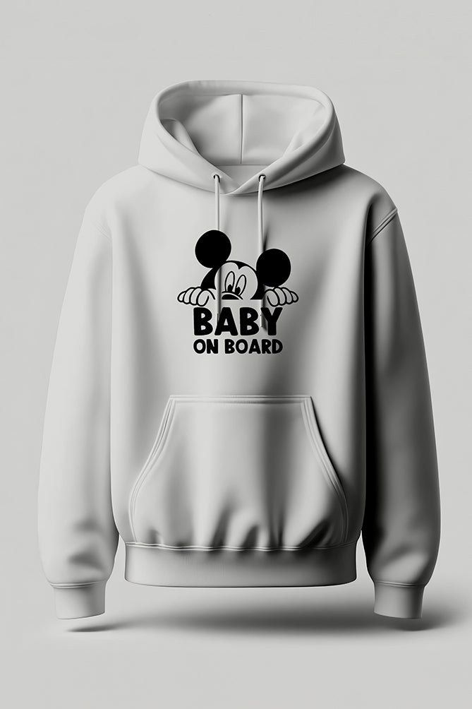 Peaceloom Baby on Board Mickey Mouse Hoodie for Kids