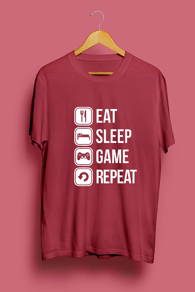 Eat Sleep Game Repeat T-Shirt - Peaceloom