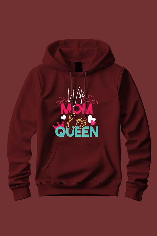 Wife Mom Boss Queen Unisex Hoodie - Peaceloom