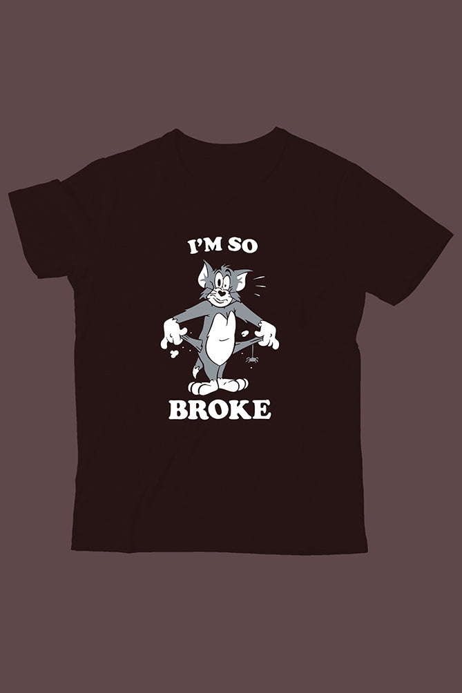 PeaceLoom Boys' Classic "Tom" Cat Graphic T-Shirt – "I'm So Broke"