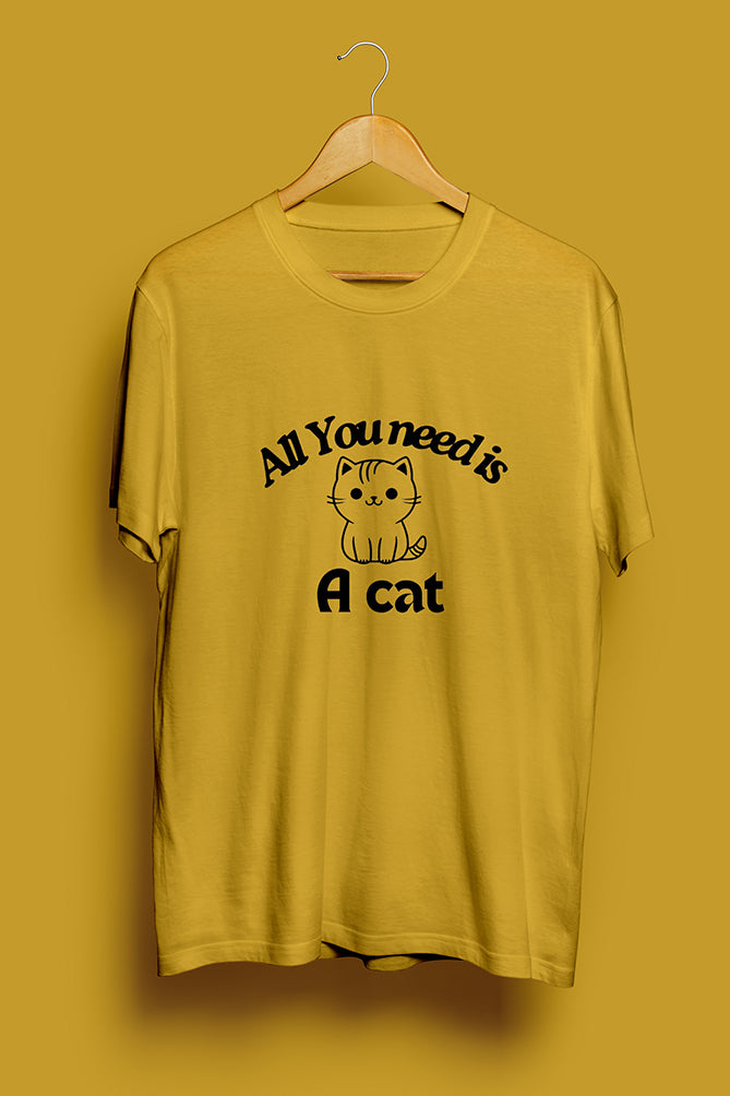 Cute Cat "All You Need is a Cat" Graphic T-Shirt - Peaceloom