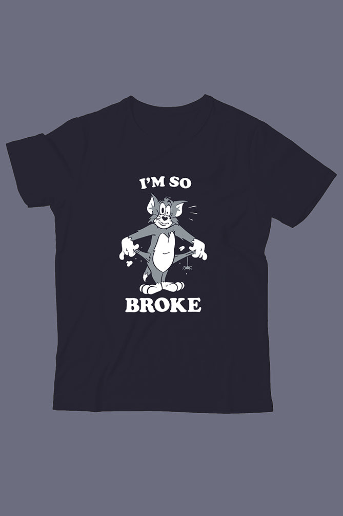 PeaceLoom Boys' Classic "Tom" Cat Graphic T-Shirt – "I'm So Broke"