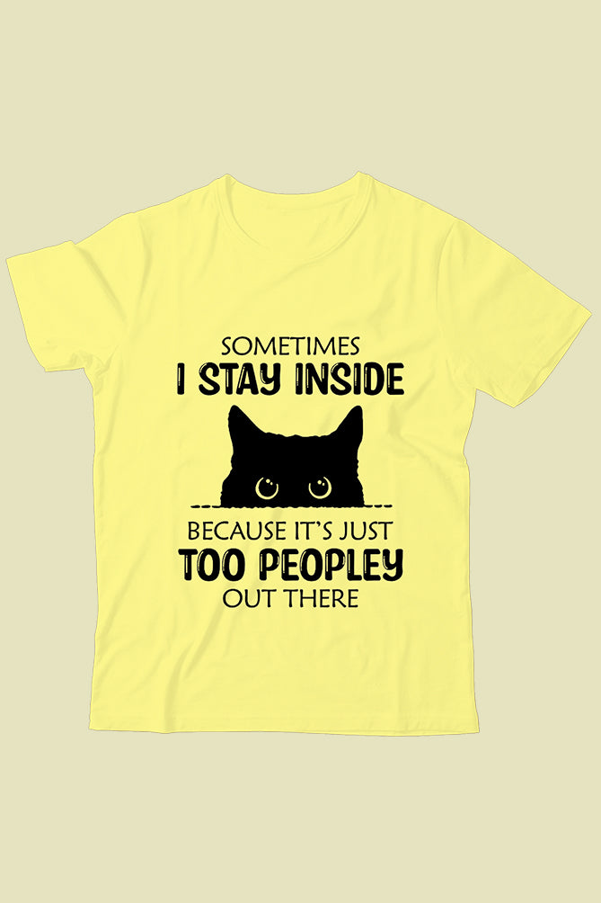 Peaceloom Kids Cat T-Shirt – Funny 'Too Peopley' Graphic Tee | Pan India