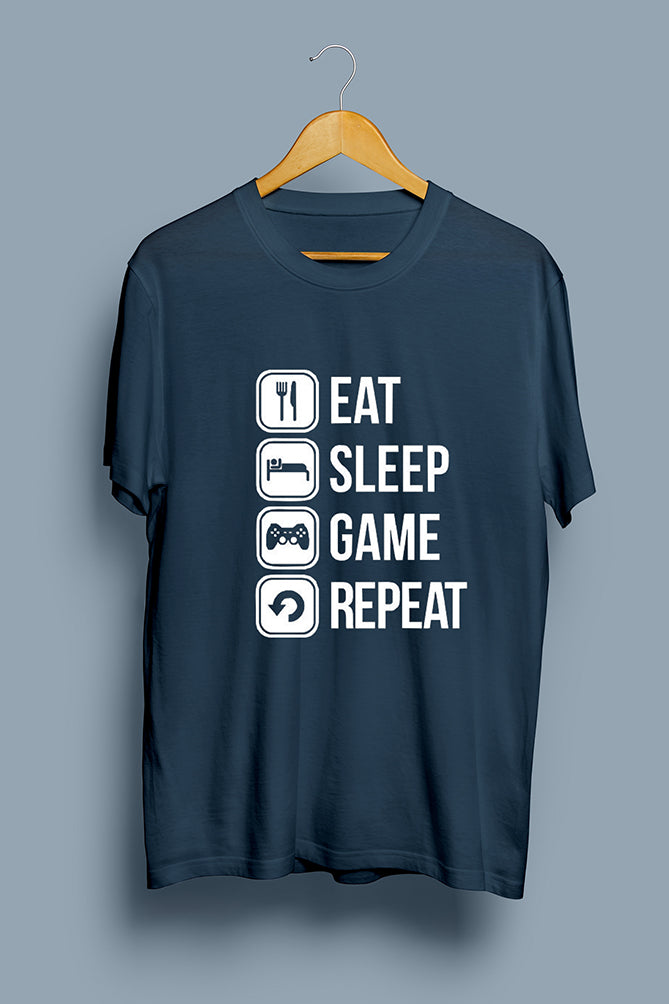 Eat Sleep Game Repeat T-Shirt - Peaceloom