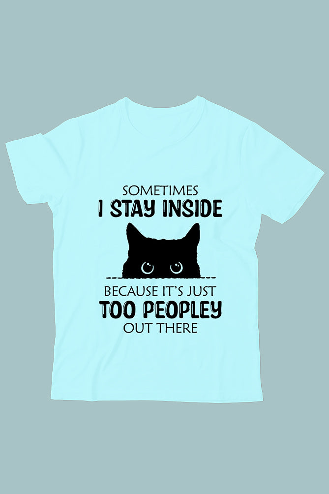 Peaceloom Kids Cat T-Shirt – Funny 'Too Peopley' Graphic Tee | Pan India